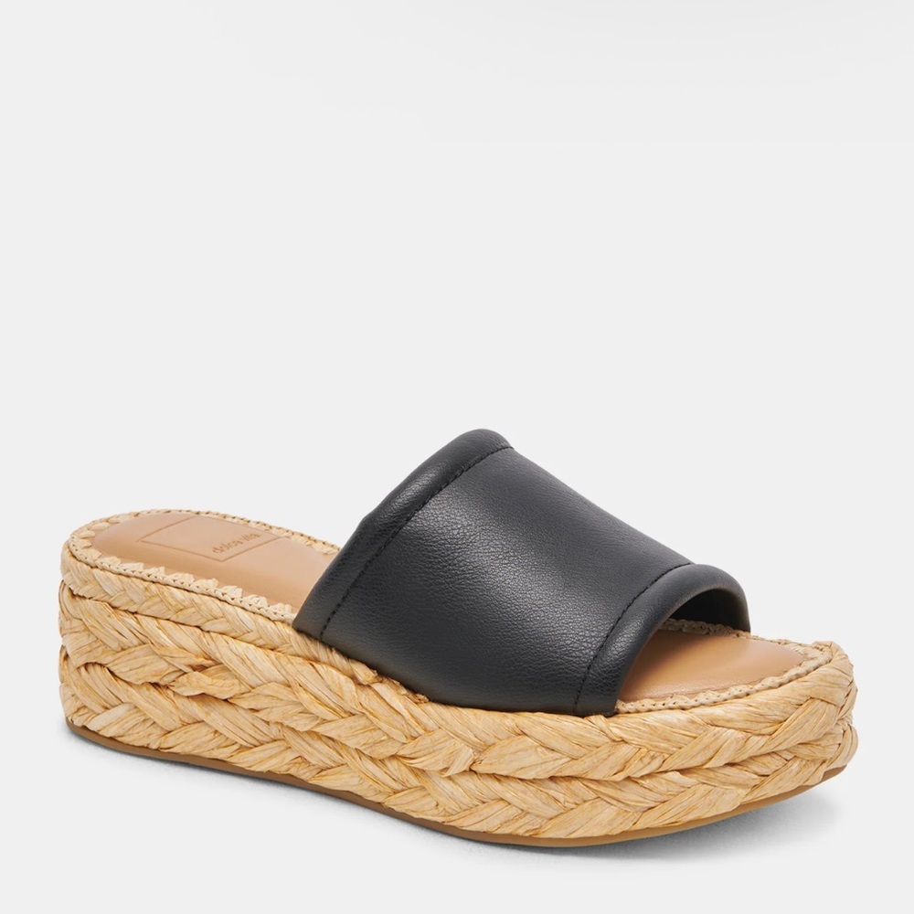 Dolce Vita Black and Tan Espadrille Shoes